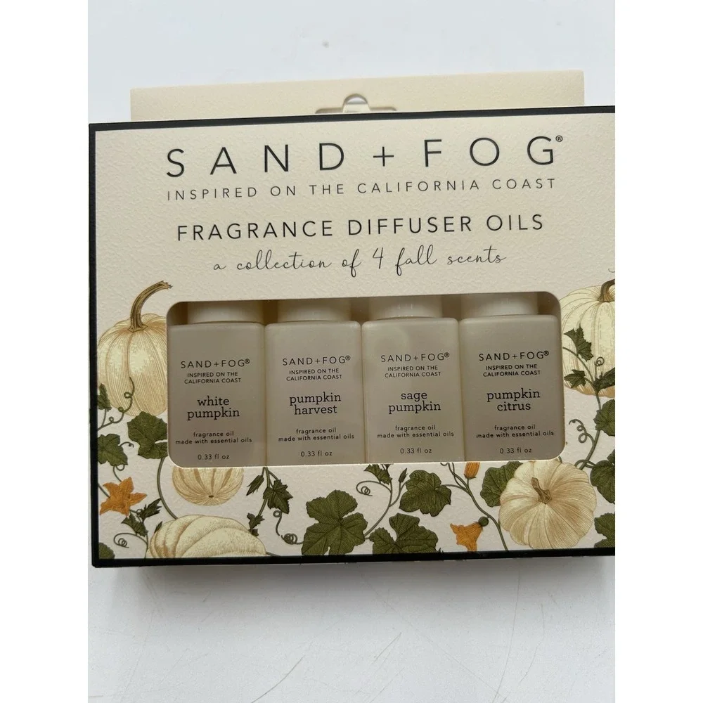 SAND AND FOG 4pk Fall Variety Fragrance Oils Set NEW Sage Pumpkin White Pumpkin